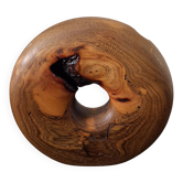 Turned wooden donut soliflore vase