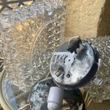 Ceiling light, square wall light in chiseled glass