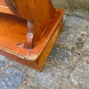 Vintage Wooden Console Table with Lyre Legs — Empire Directoire Style 1960