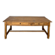 Antique solid wood farmhouse table with 2 drawers