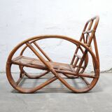 Vintage rattan pretzel armchair