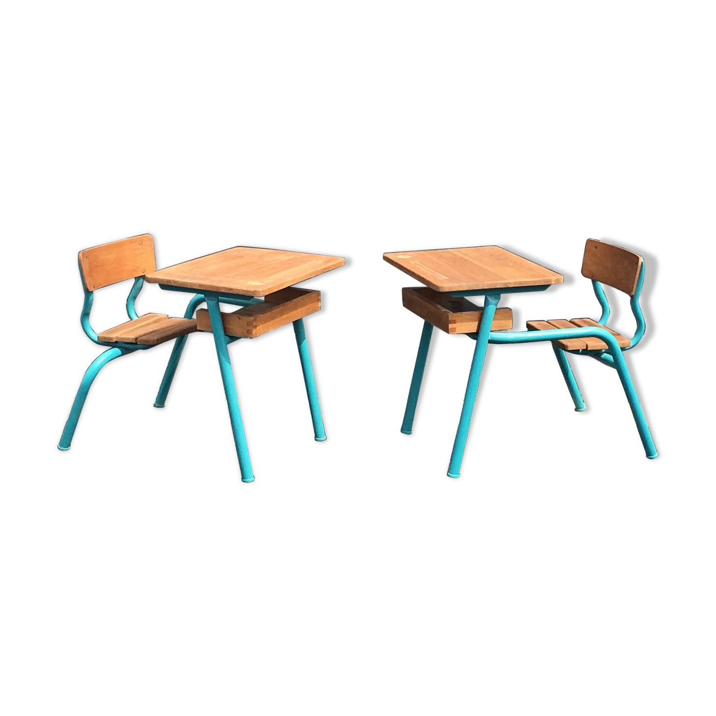 Lot of two school desk