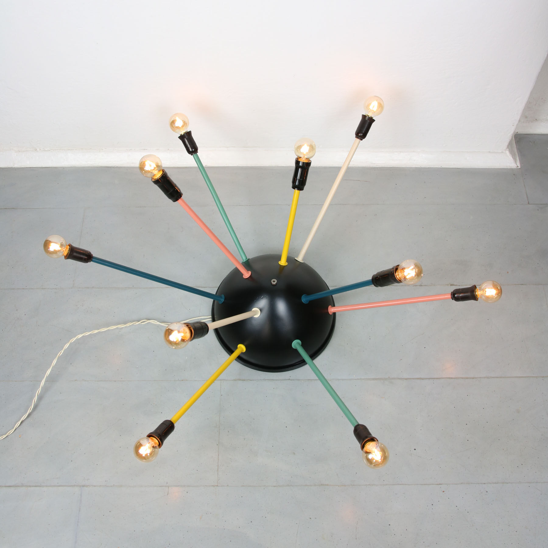 Mid-century Colourful Sputnik Chandelier, 50s