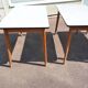 lot de 3 table en formica blanc et bois vintage