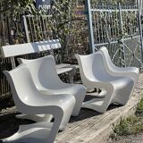 2 pairs of Silene armchairs by M.Borgnat