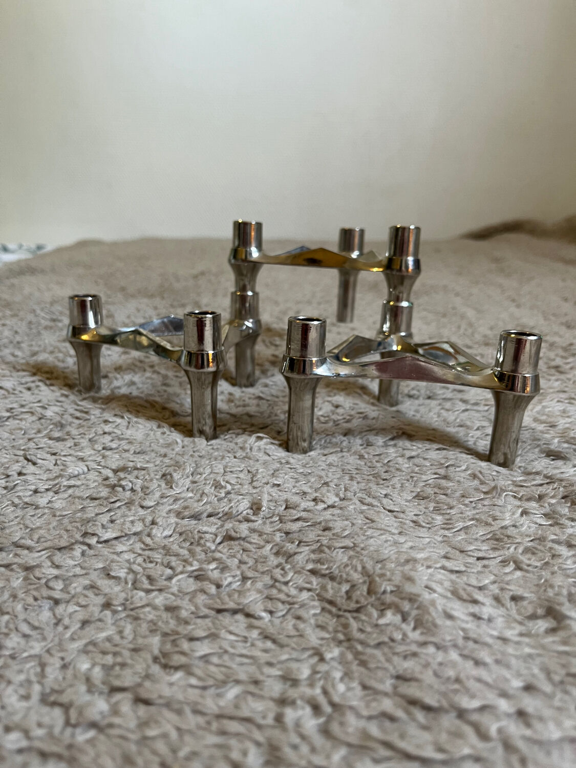 Stackable candle holder design from the 70s