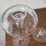 Pair of candle holders in glass paste