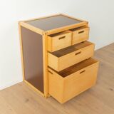 Flötotto chest of drawers, 1970s, beech, brown HPL, 4 drawers