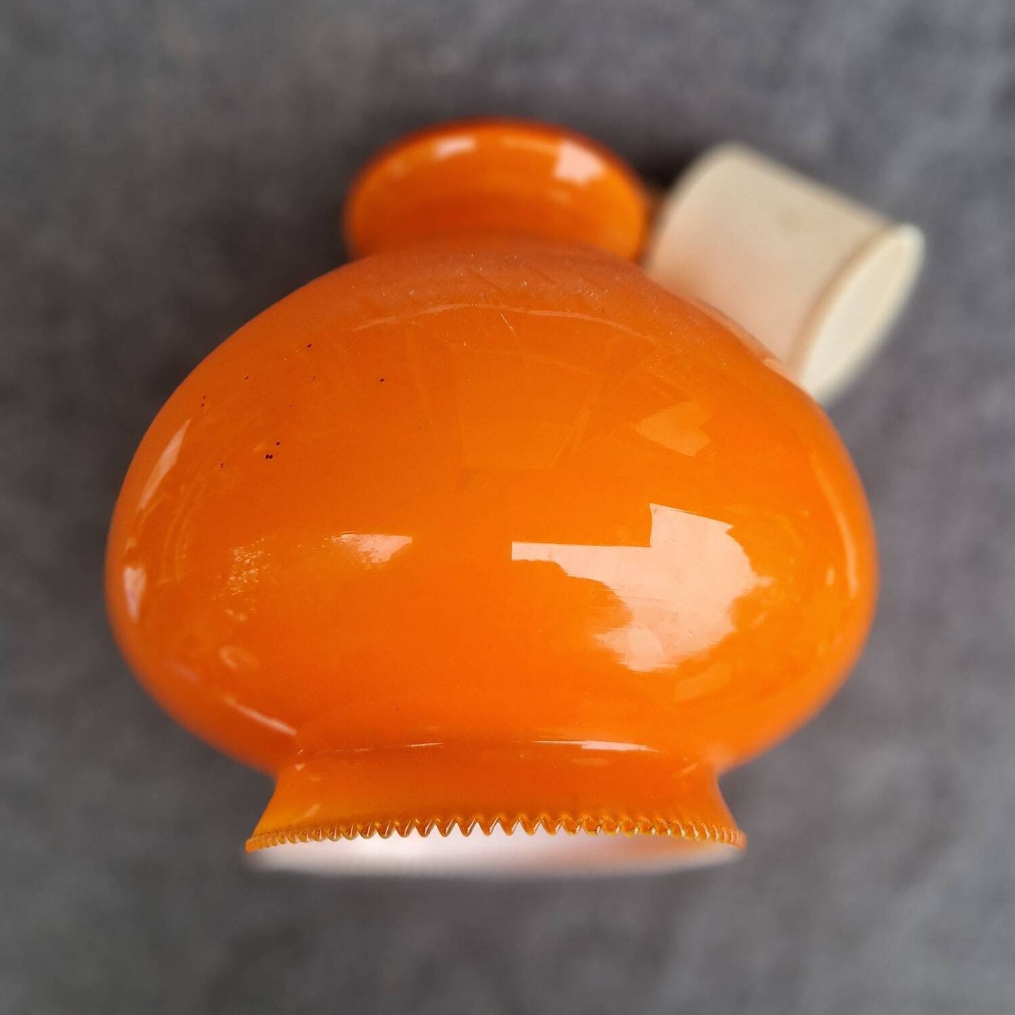 Orange opal glass pendant light from the 70s