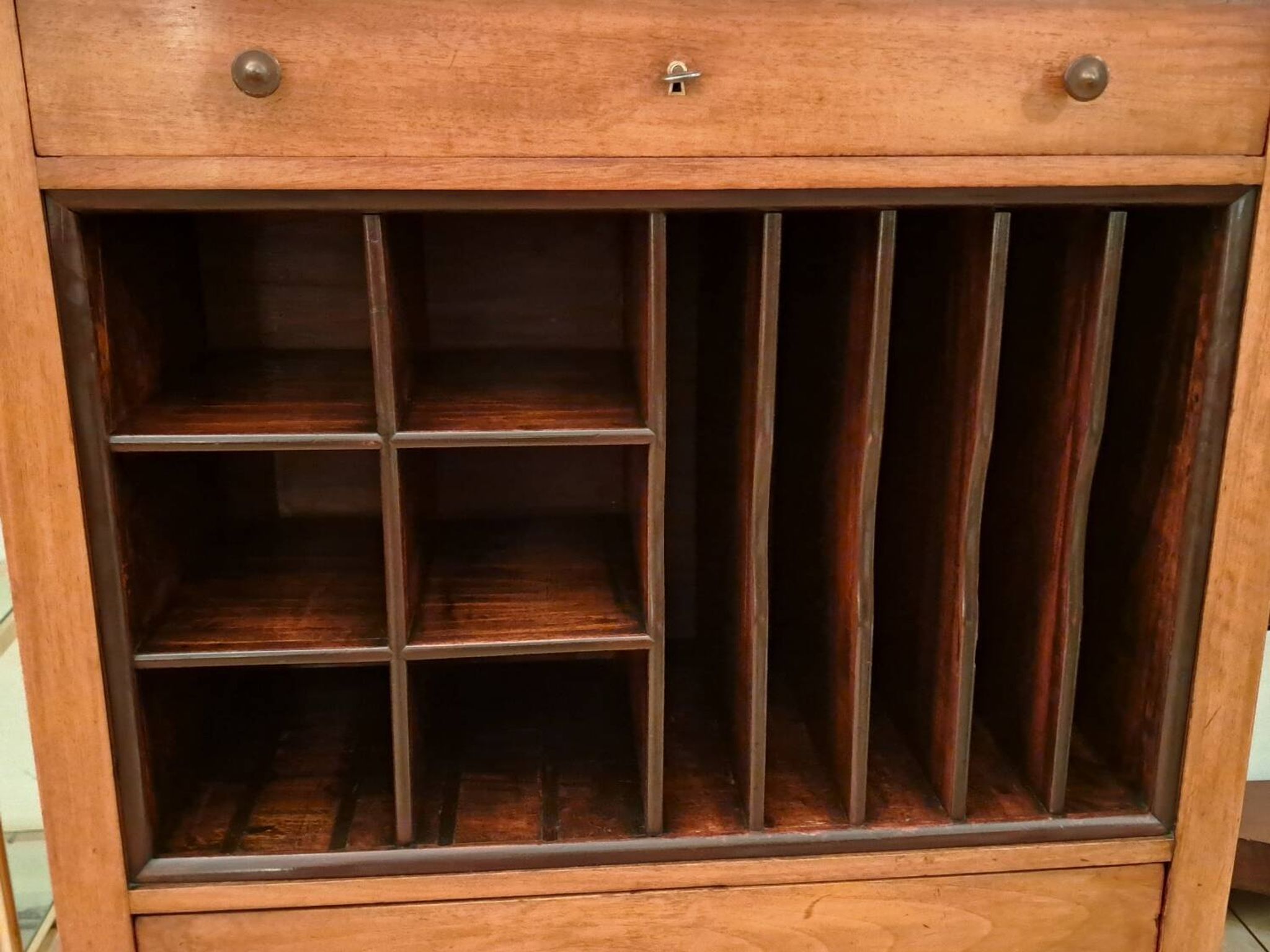 19th-century walnut writing desk.