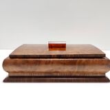 Rectangular Art Deco Walnut and Walnut-Root Box, Italy