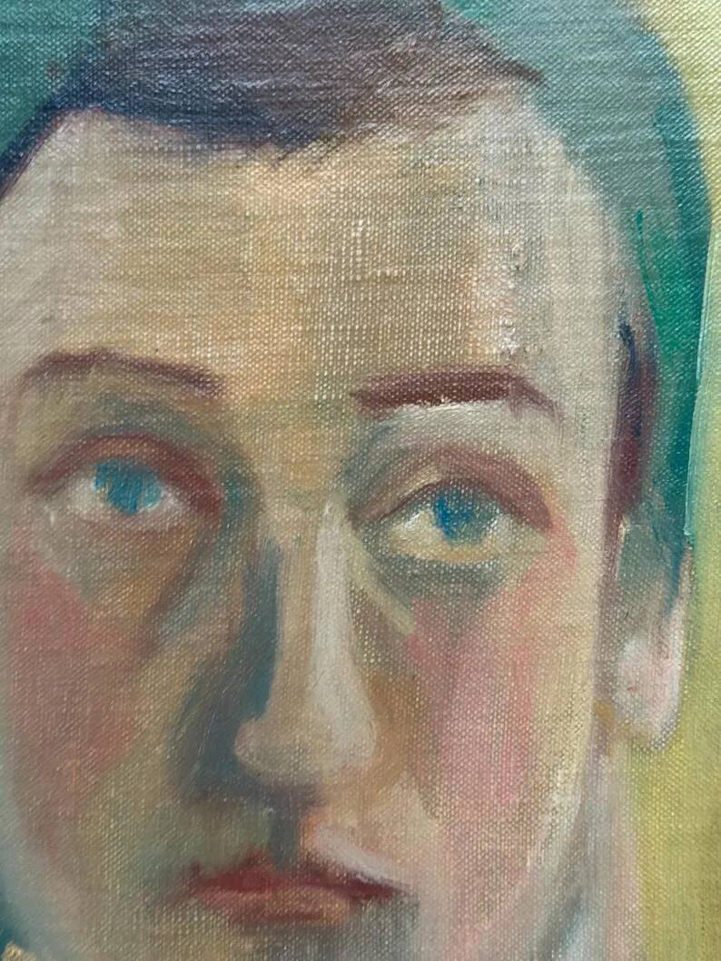 Huile sur panneau d'origine suédoise – "Portrait" par A.-S. Nilsson – Signé – Vintage et encadré – 44 × 32 cm (17,3" × 12,6")