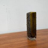 Brutalist bubble glass vase from the German space age mid-century by Emil Funke for Gral, 1960s.