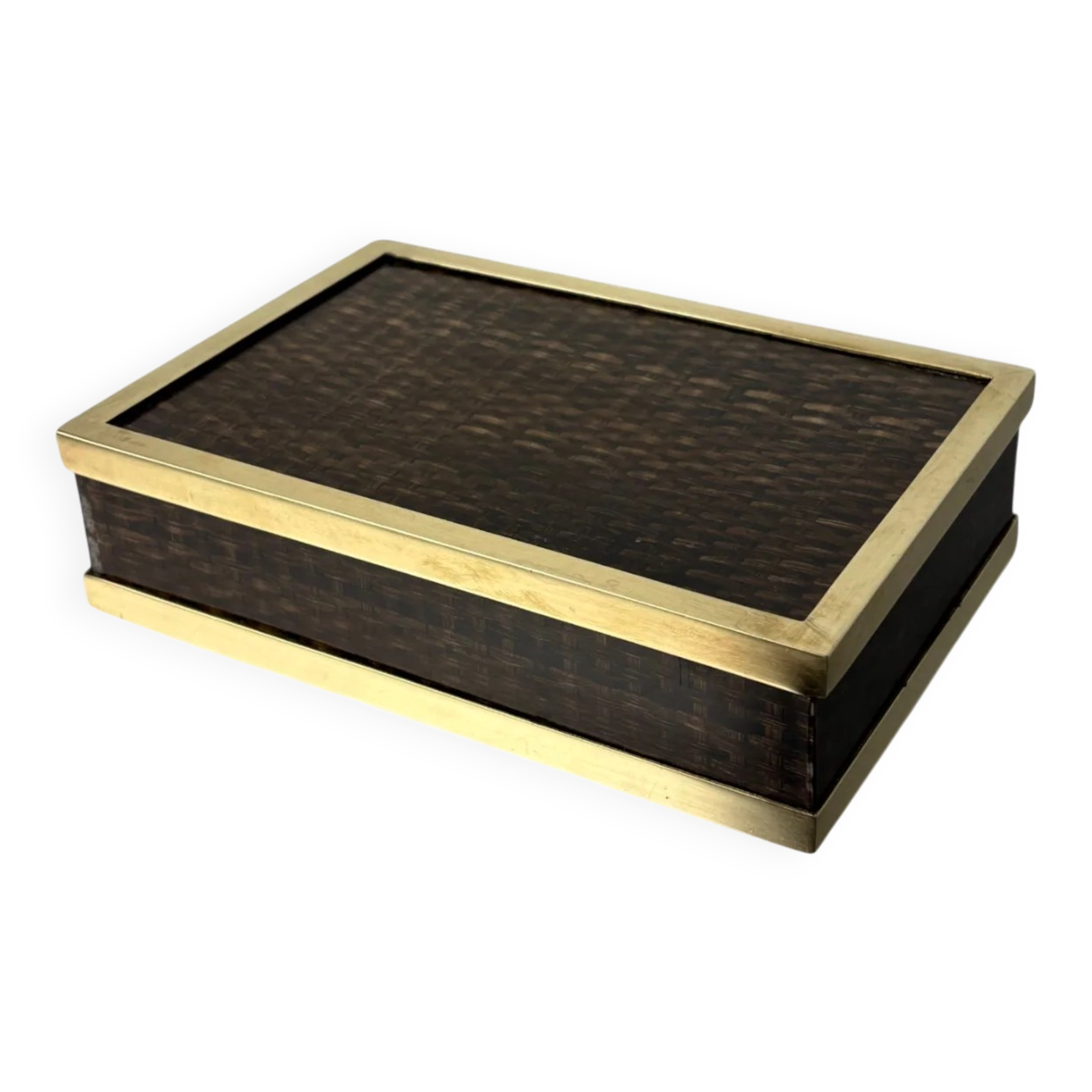 Lucite & rattan box, Christian Dior style, 1970