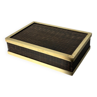 Lucite & rattan box, Christian Dior style, 1970