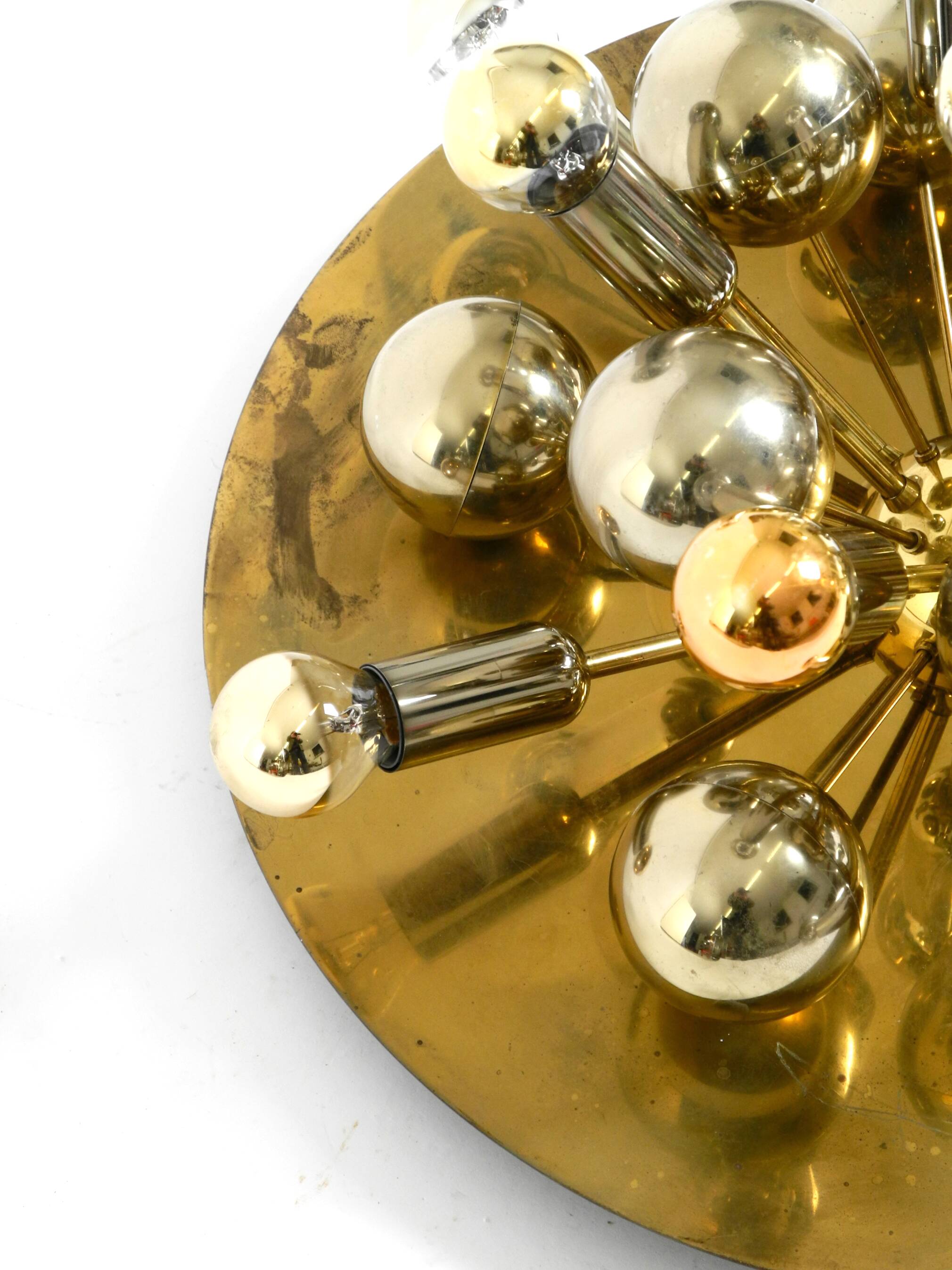 Plafonnier Space Age en laiton de style Cosack Sputnik, années 1970
