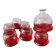 Vintage red designer glasses and carafe set, tumbler glass base