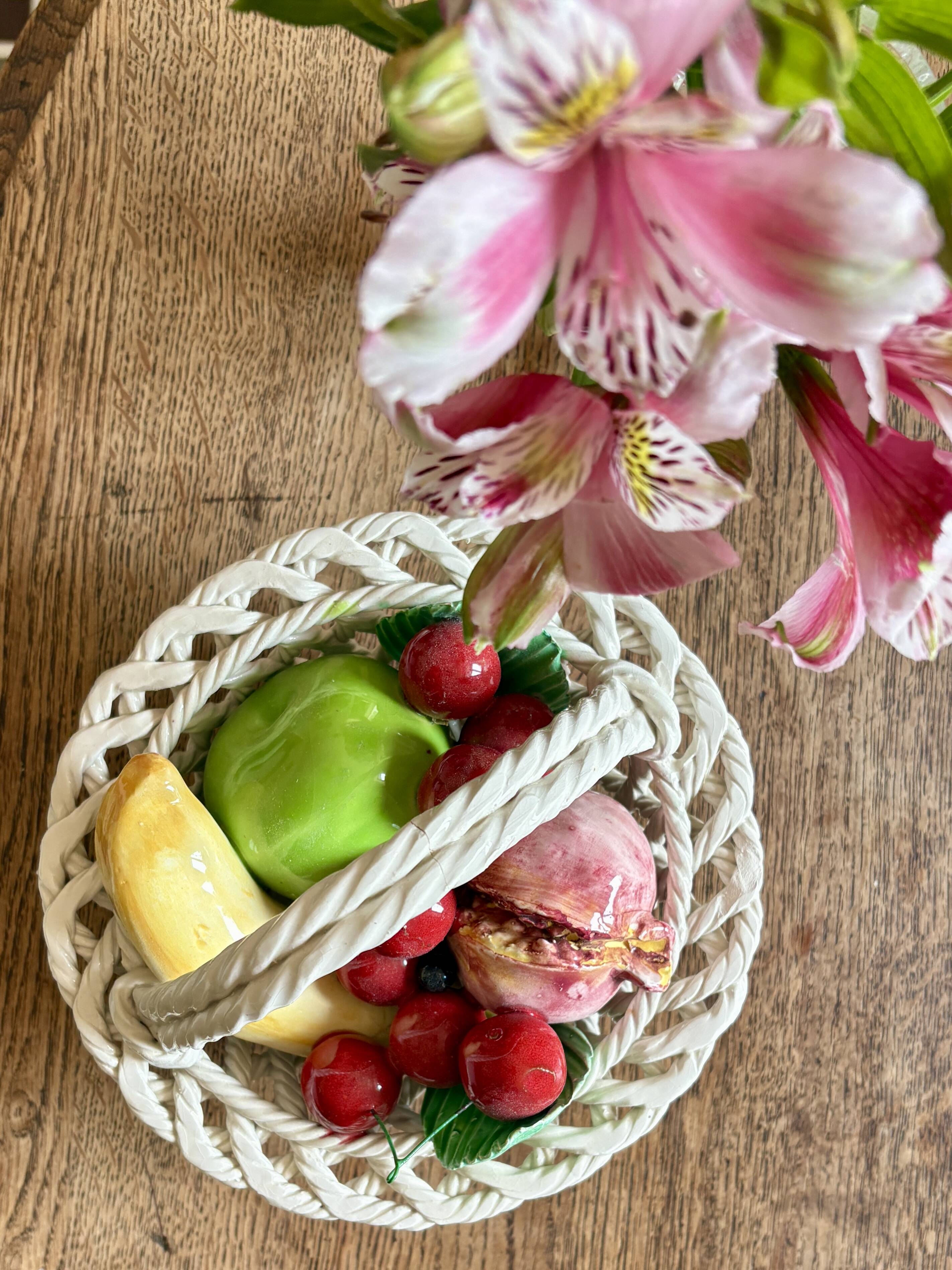 Vintage ceramic fruit basket