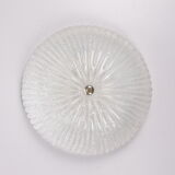 Vintage ceiling lamp with chrome and murano glass, 1960s