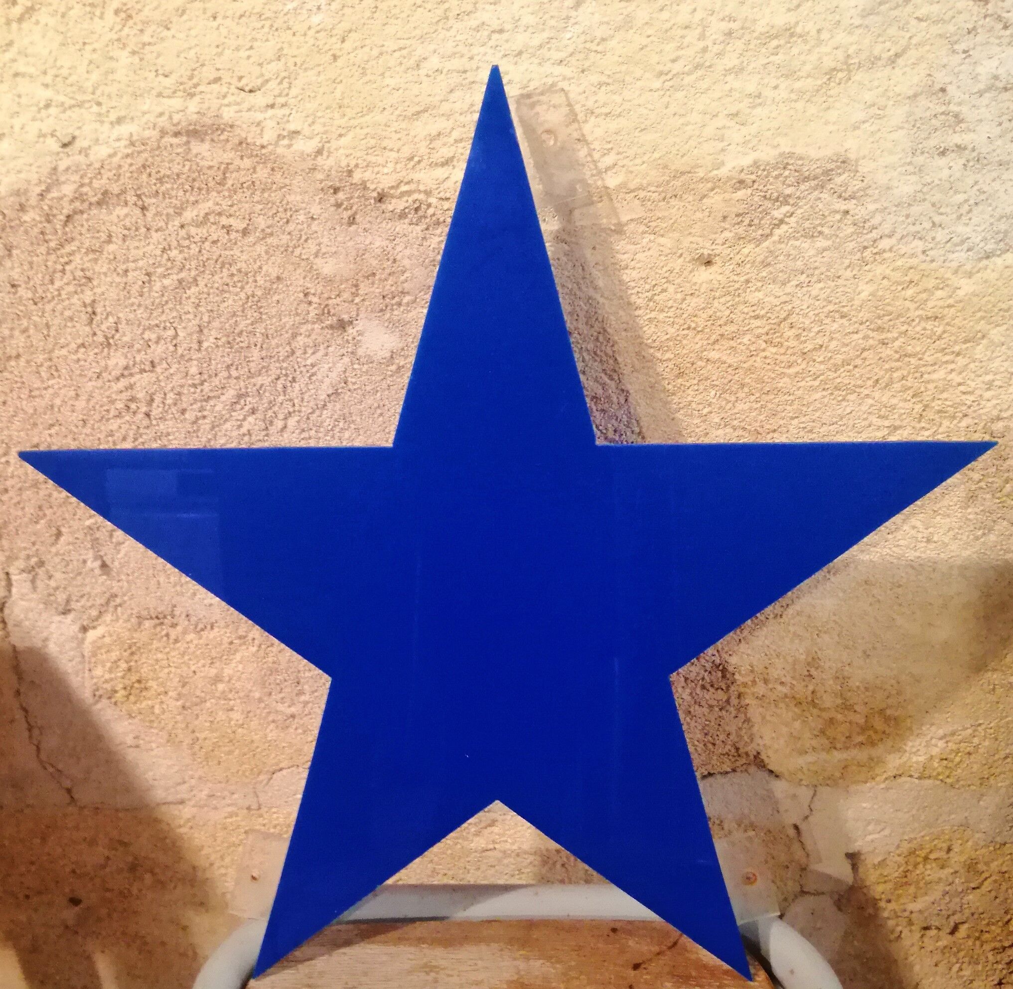 Vintage blue plexiglass sign star