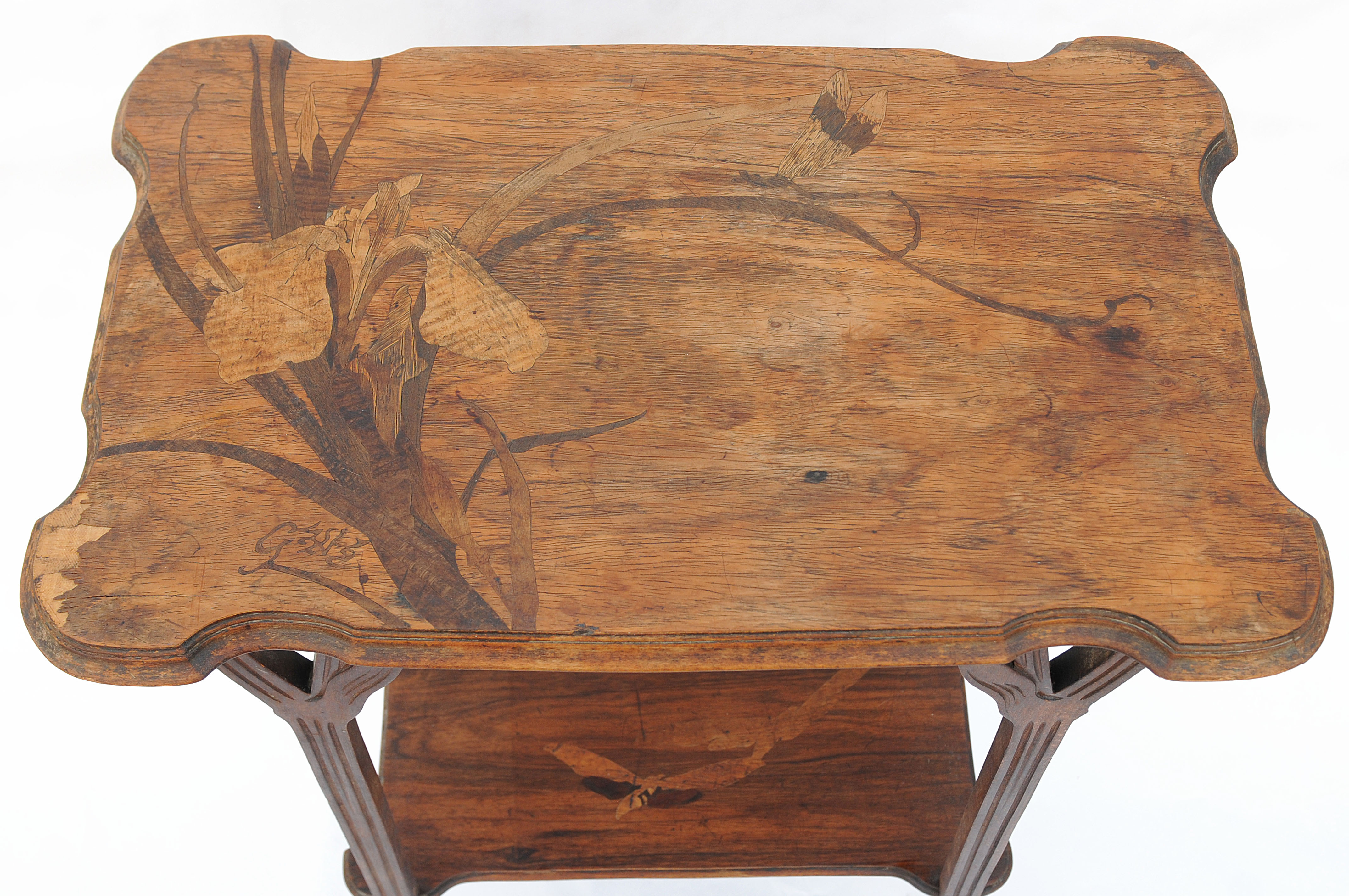 Tea table in marquetry by Émile Gallé