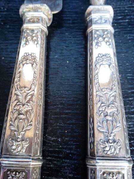 Silver cutting service Minerva Louis XVI hallmark