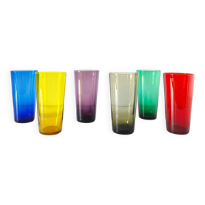 Lot de 6 verres colorés - verre