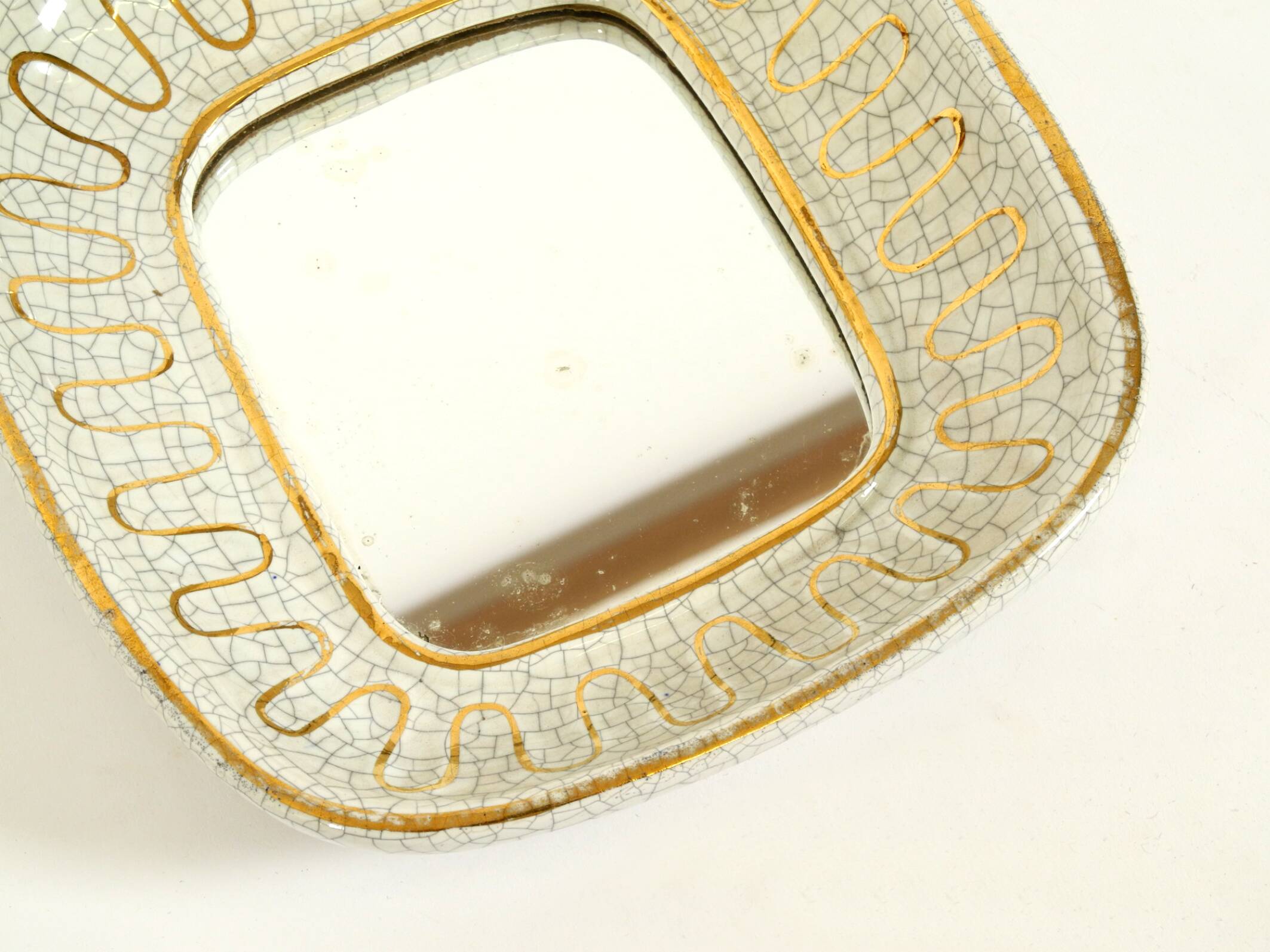 Beautiful small Art Deco ceramic mirror by Gmundner Keramik Austria, 1920