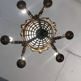 Beautiful 19th century Louis XVI style chandelier in gilded bronze