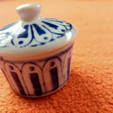 Small vintage blue ceramic box