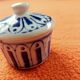 Petite boîte céramique bleue Vintage