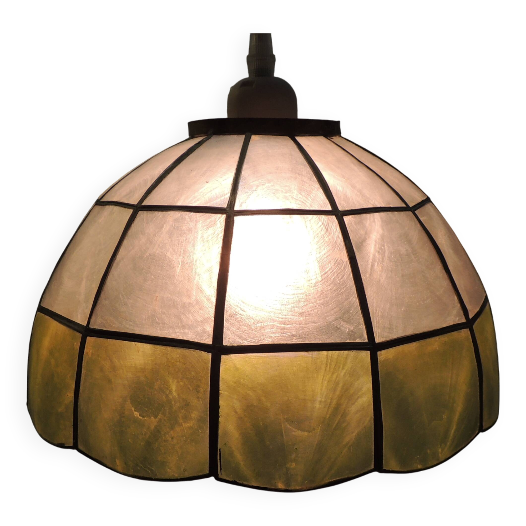Mother-of-pearl pendant light / chandelier / vintage