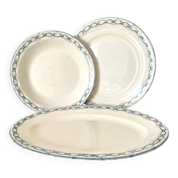 Set of ironstone dishes Salins France Régamier