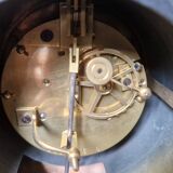 Napoleon III style black marble clock, in working condition