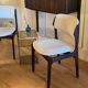 Pair of vintage Scandinavian chairs by Erik Buch model 49 in cream velvet.