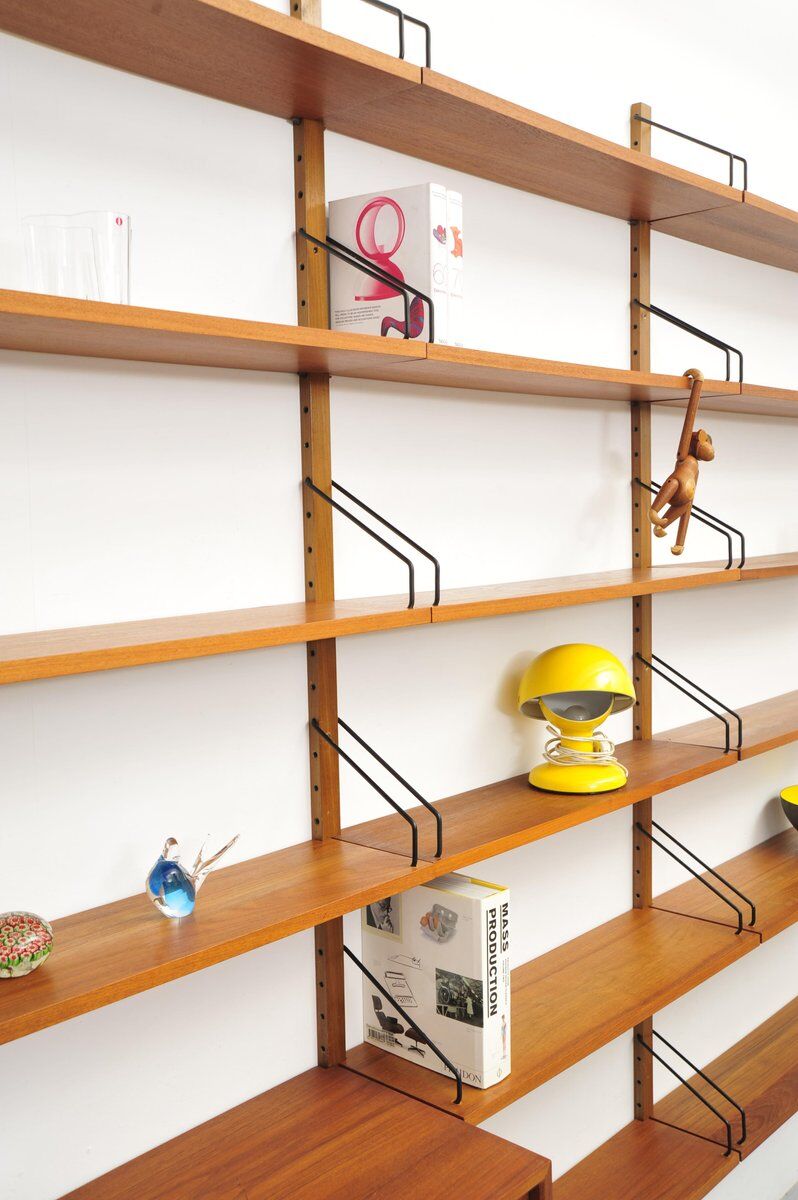 Royal System teak wall shelf by Poul Cadovius for Cado, 1950s