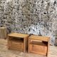 Pair of 90's pine bedside / vintage wooden furniture