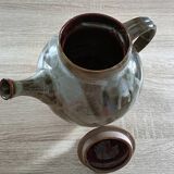 Handmade teapot in flamed stoneware