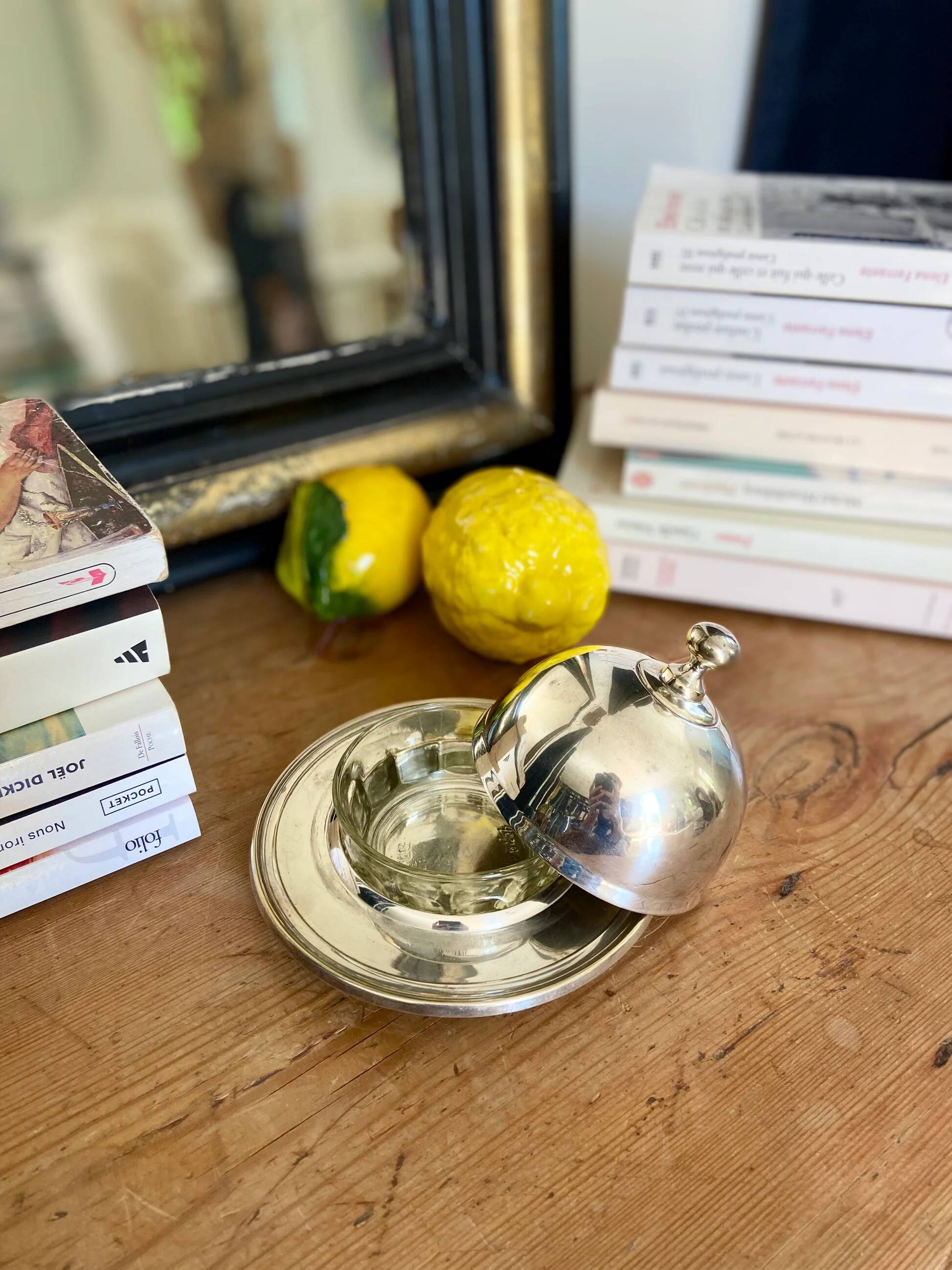 Silver-plated "bell" butter dish, 1960