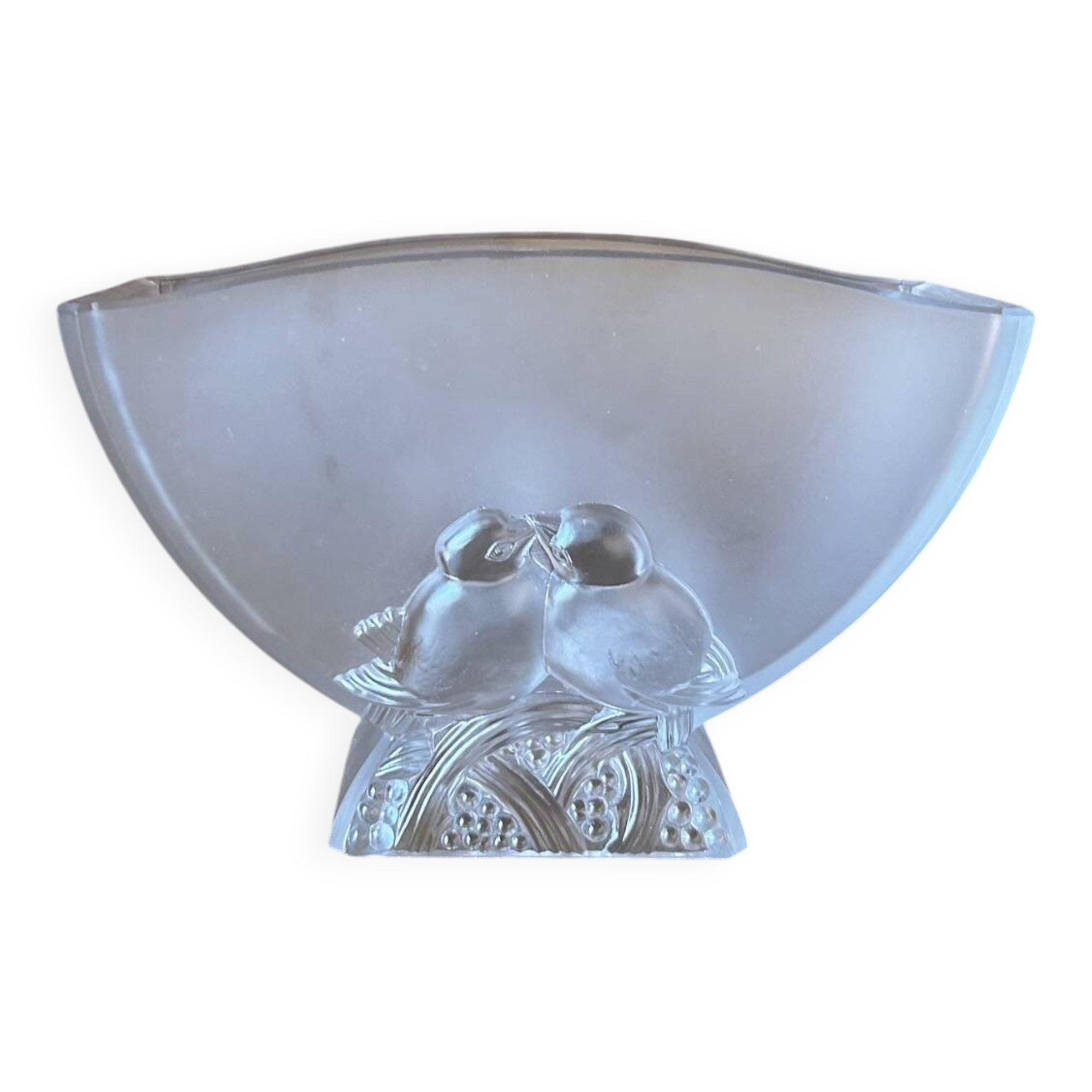 Petit vase Verlys en pâte de verre – décor oiseaux, époque art déco