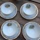 Set of 4 cups and sugar bowl Haute porcelaine de Berry