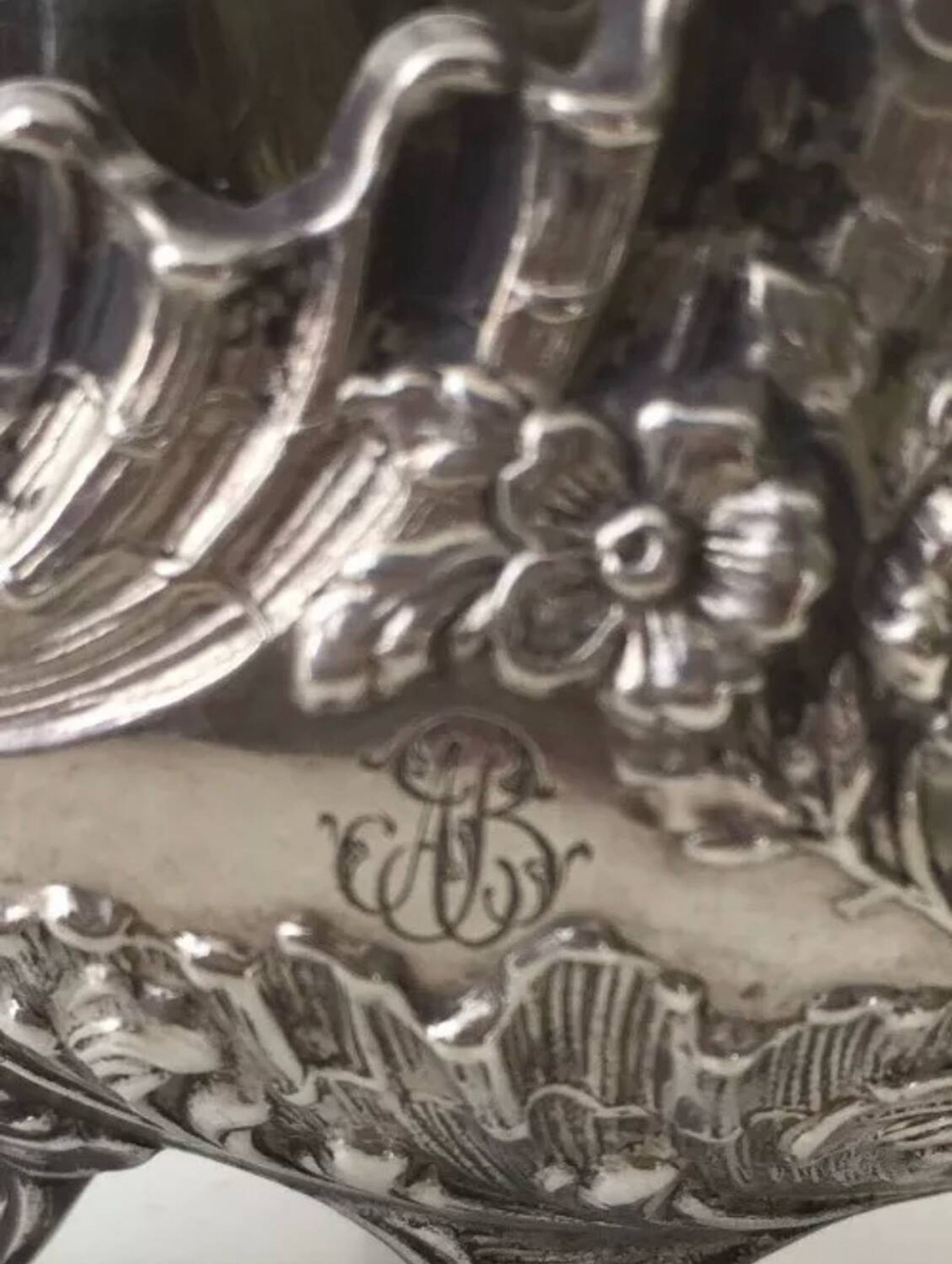 Beautiful pair of Louis XV style silver salt cellars