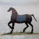 Flat cup empty pocket Jean Dange paris horse porcelain
