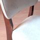 5 vintage chairs from the 60s, white leatherette, mahogany wood