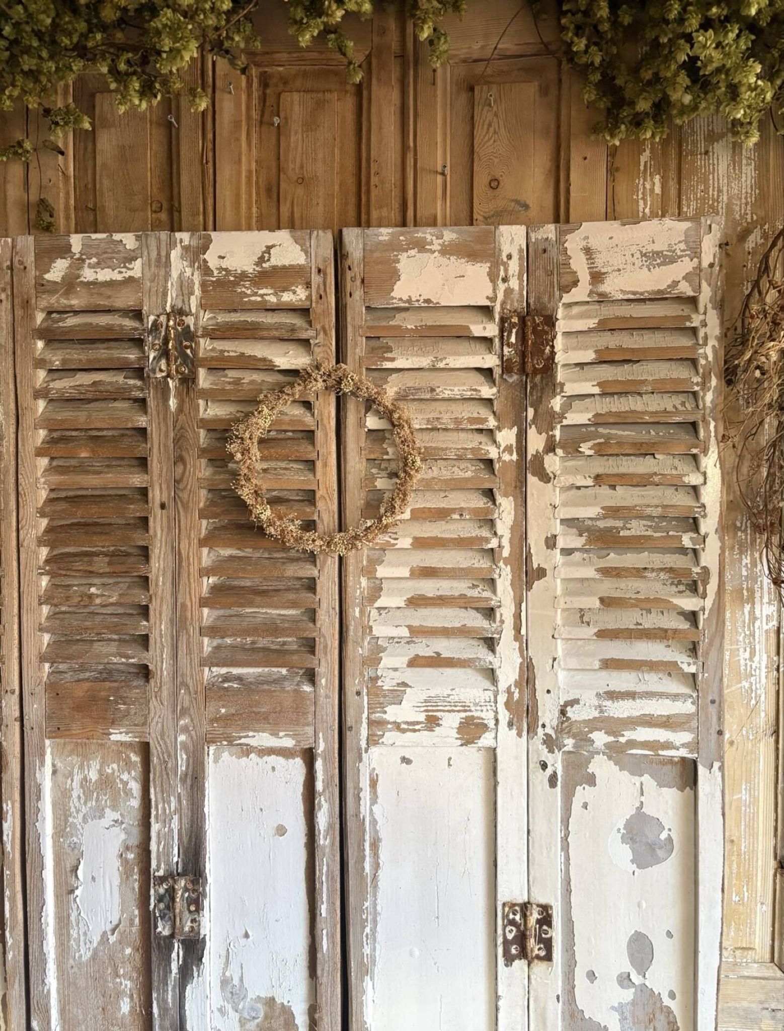 Ensemble d’anciens volets en bois