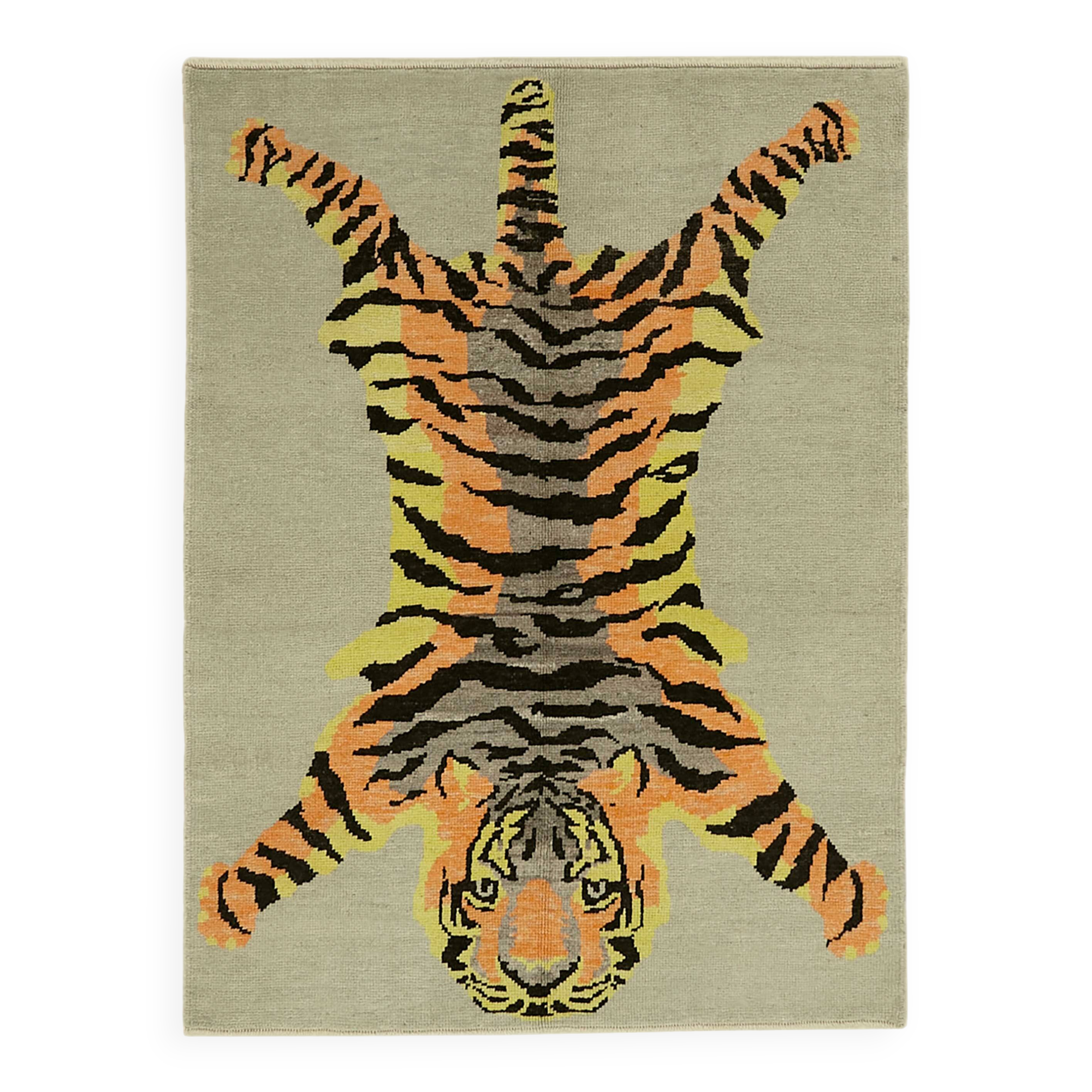 Tapis tigre turc en laine noué à la main 141 cm x 188 cm