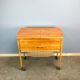 Wheeled sewing box, pear wood, beech, wicker, 1960s
