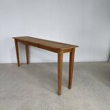 Fine console, side table or school table in wood with spindle legs 160 cm - Vintage retro
