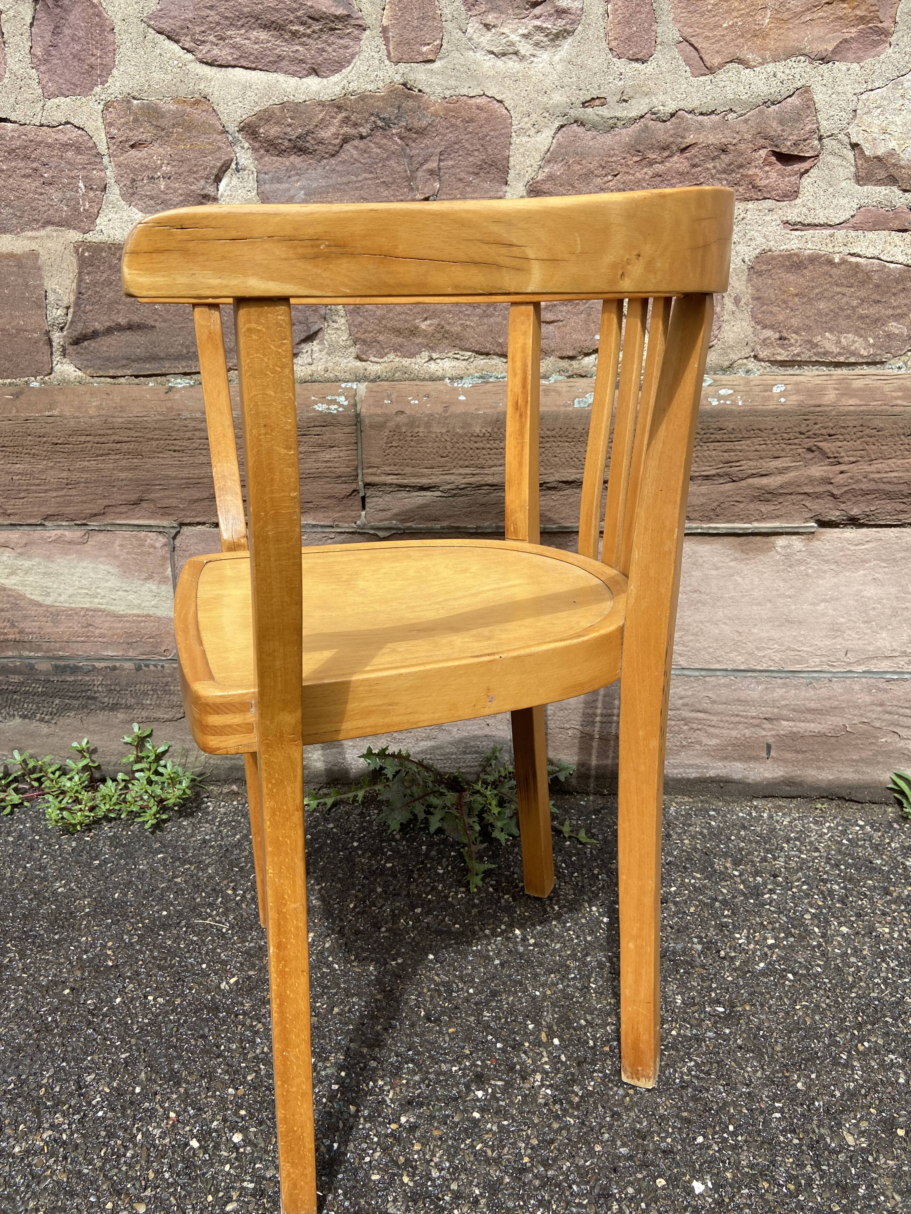 Viennese curved wood desk chair style fischel thonet 1950