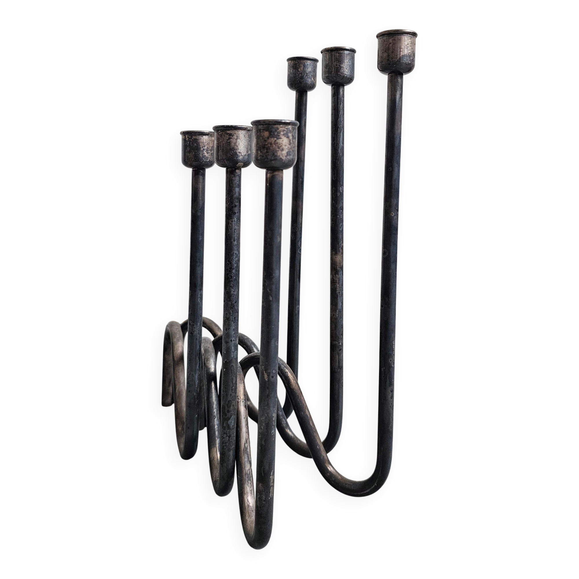 Set of 3 modern mid-century candle holders by Lino Sabattini